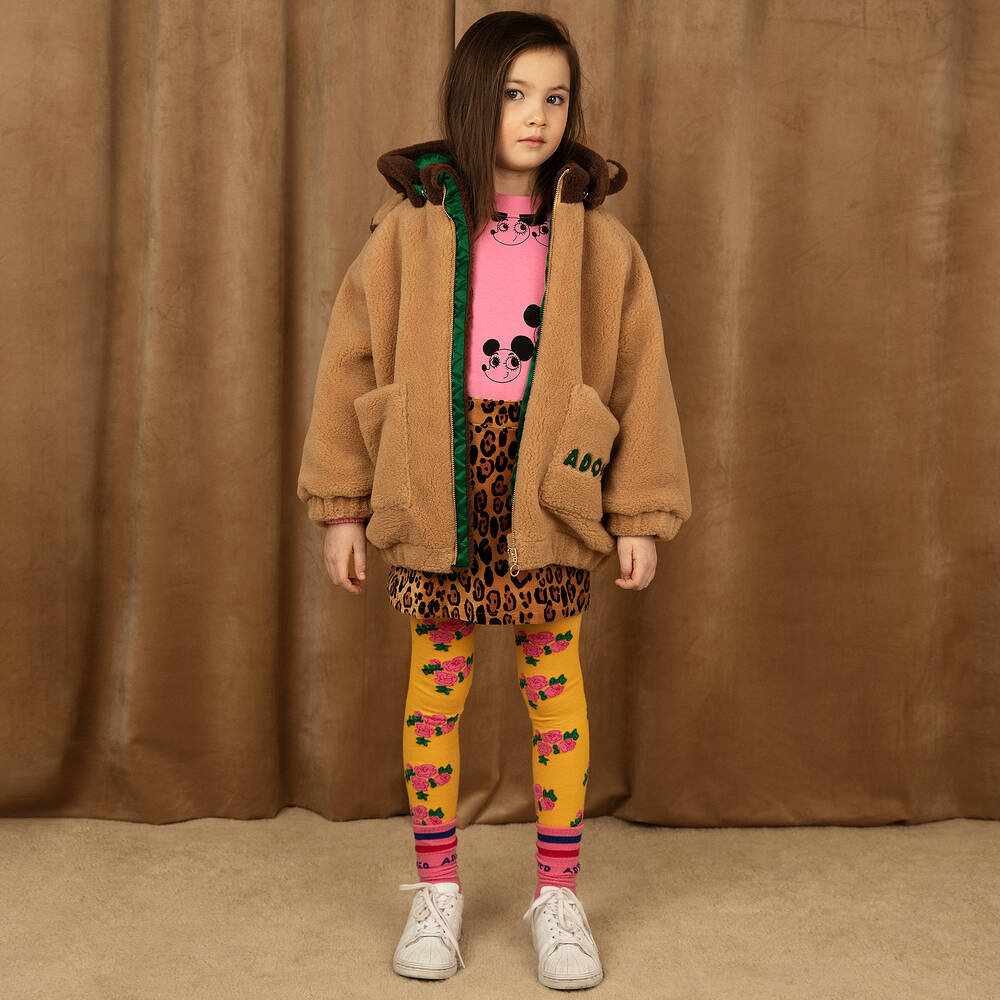 Mini Rodini-Girls Yellow Cotton Roses Leggings | Childrensalon Outlet
