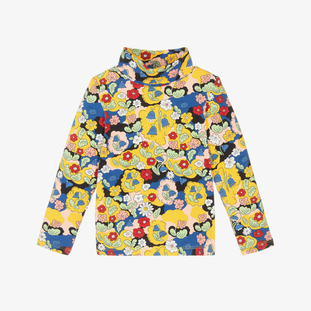 Mini Rodini-Желтая цветочная водолазка для девочек | Childrensalon Outlet