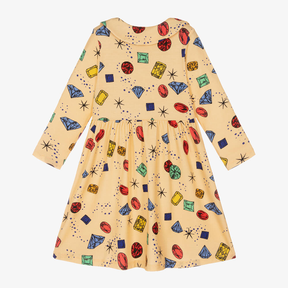 Mini Rodini-Girls Yellow Jewels Jersey Dress | Childrensalon Outlet