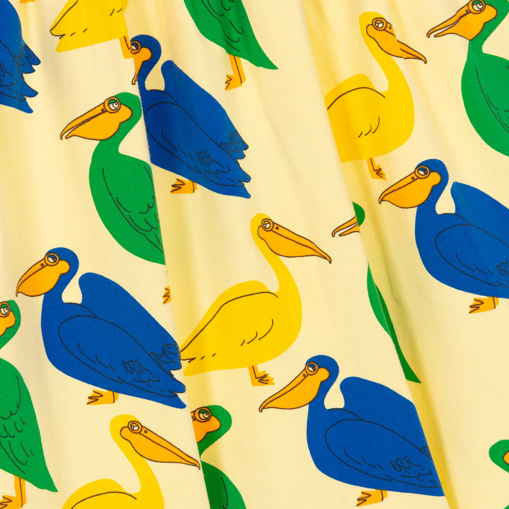Mini Rodini-Girls Yellow Organic Cotton Pelican Dress | Childrensalon Outlet