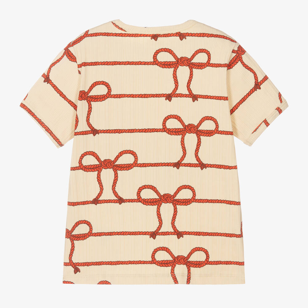 Mini Rodini-تيشيرت قطن عضوي جيرسي لون أصفر للبنات | Childrensalon Outlet