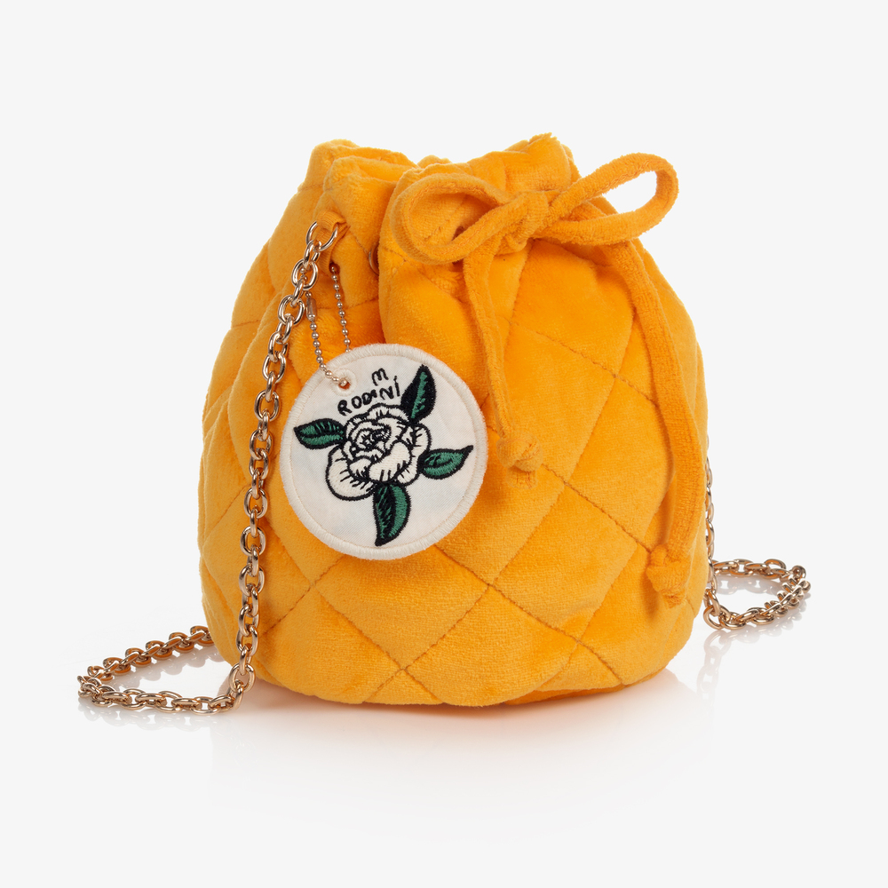 Mini Rodini-Girls Yellow Velvet Bag (20cm) | Childrensalon Outlet