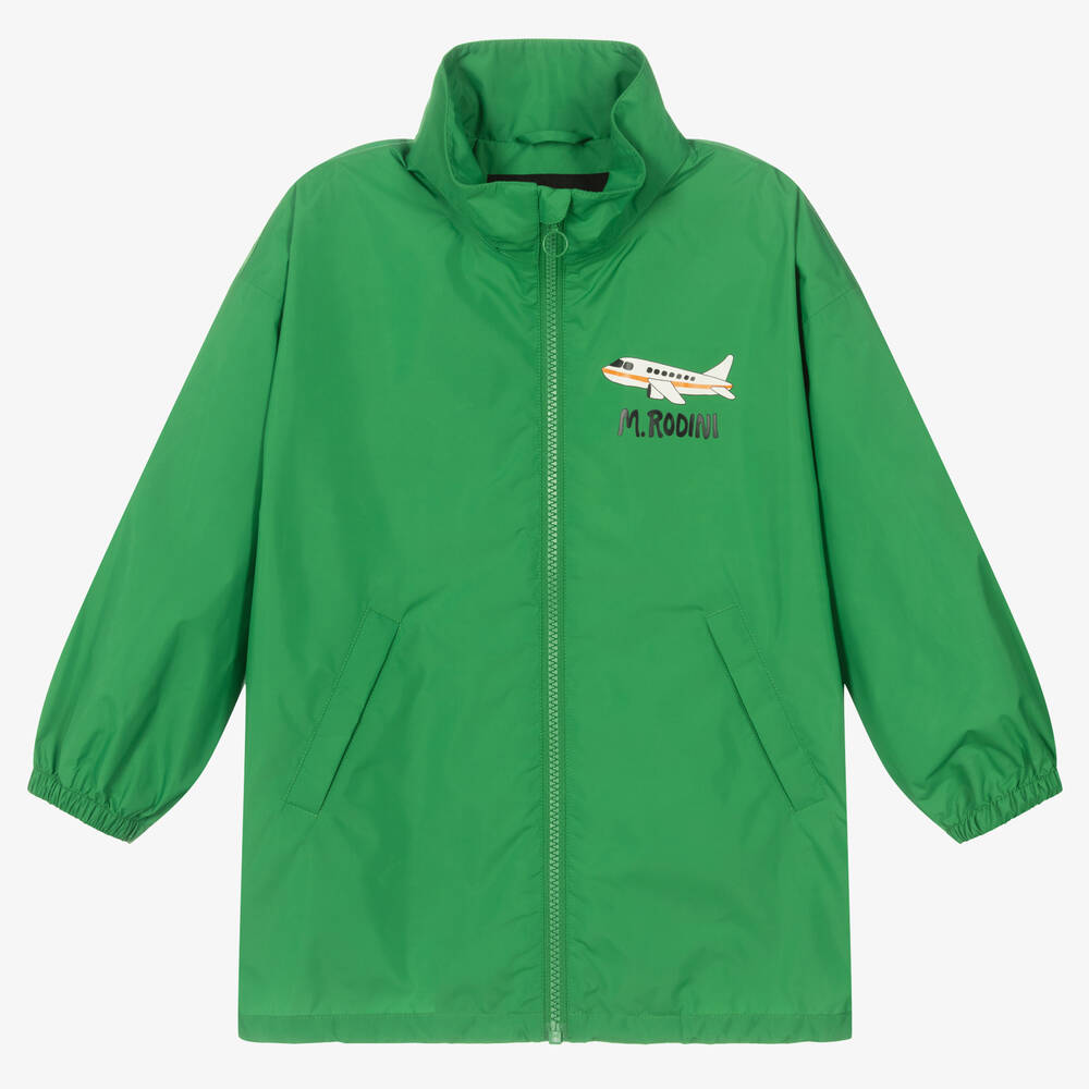 Mini Rodini - Grüne Regenjacke mit Flugzeug | Childrensalon