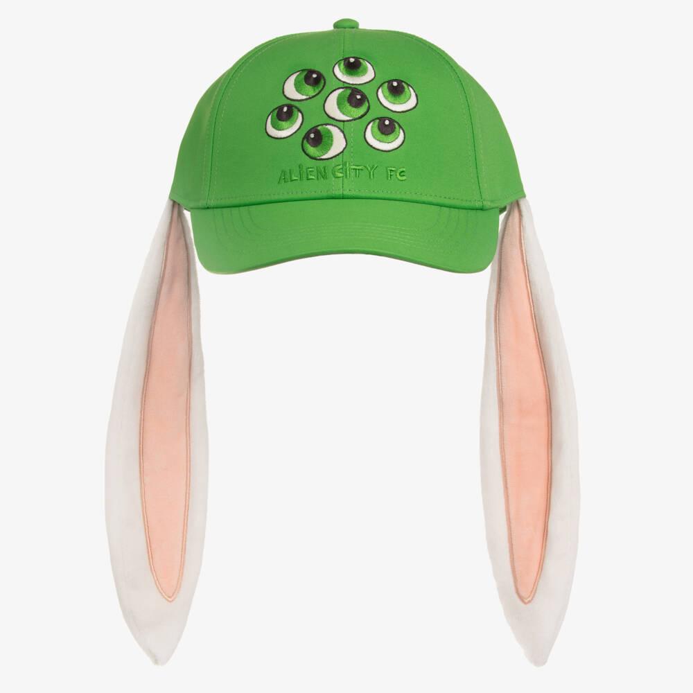 Mini Rodini-Green Alien Bunny Baseball Cap with Long Ears | Childrensalon Outlet
