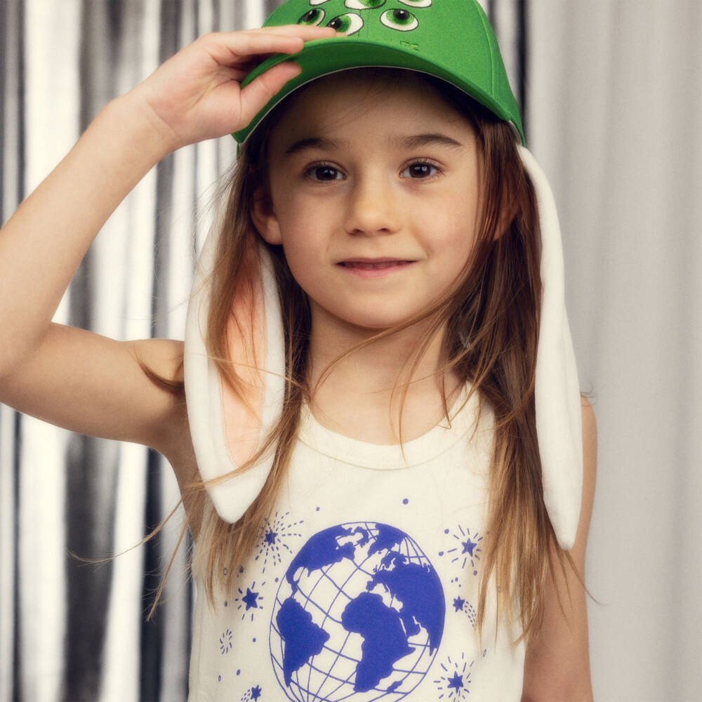 Mini Rodini-Green Alien Bunny Baseball Cap with Long Ears | Childrensalon Outlet