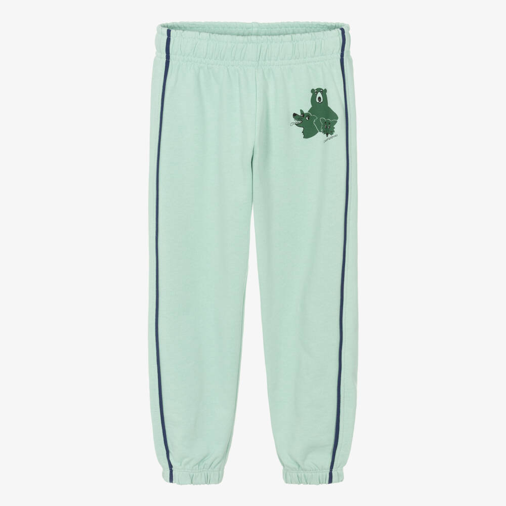 Mini Rodini-Green Animal Camp Organic Cotton Joggers | Childrensalon Outlet