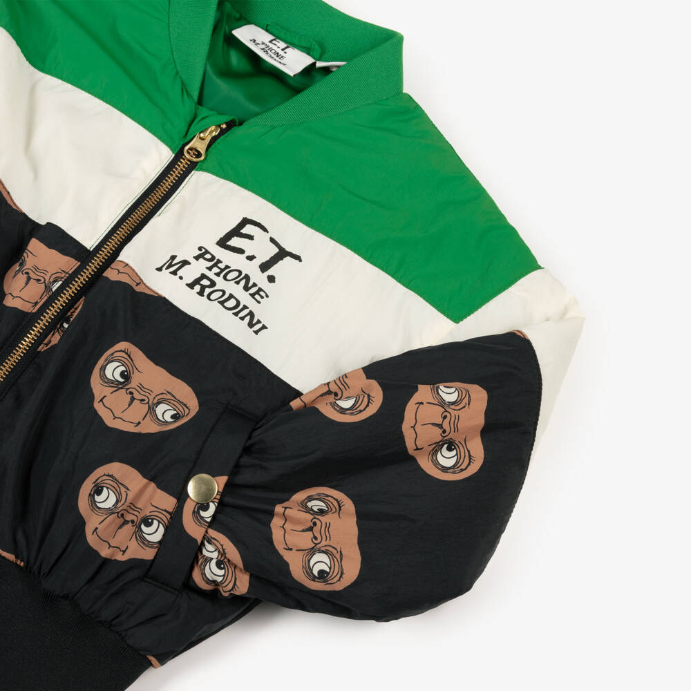 Mini Rodini-Green & Black Colourblock E.T. Bomber Jacket | Childrensalon Outlet