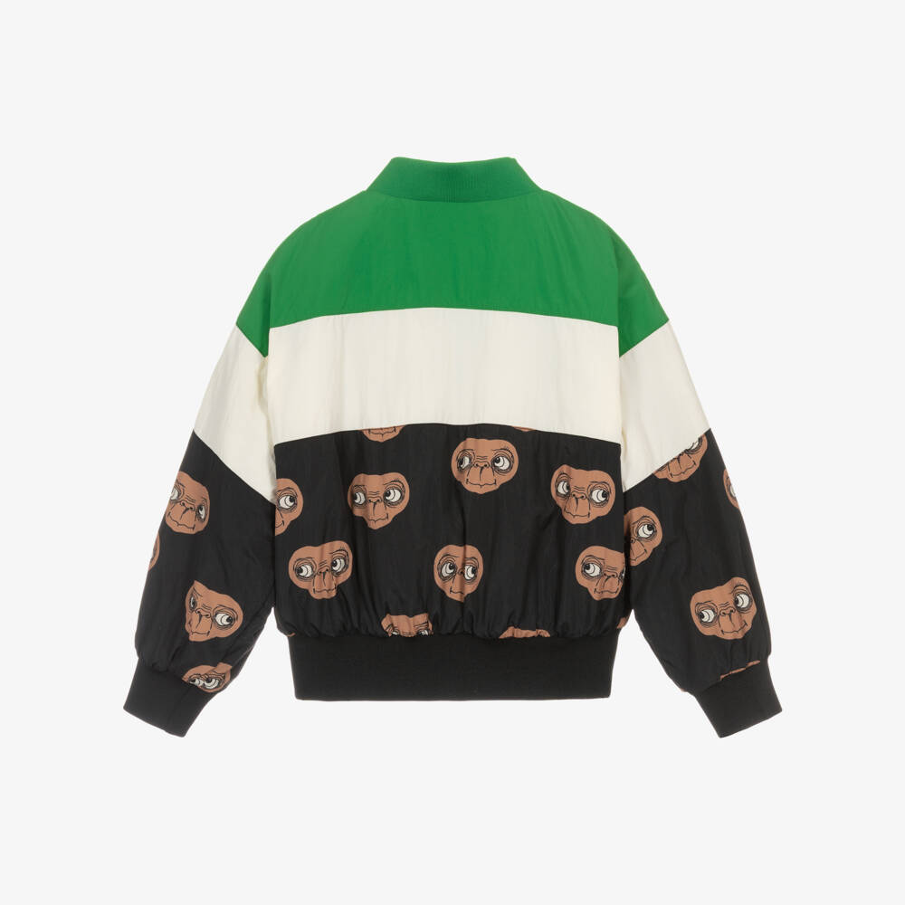 Mini Rodini-Green & Black Colourblock E.T. Bomber Jacket | Childrensalon Outlet
