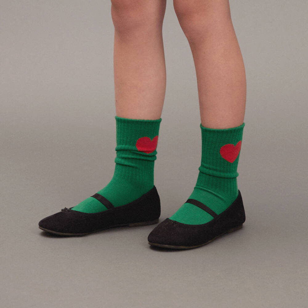 Mini Rodini-Green, Brown & White Cotton Socks (3 Pack) | Childrensalon Outlet