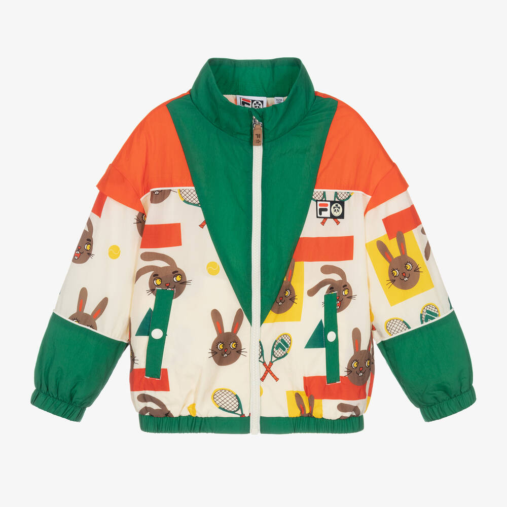 Mini Rodini Green Colourblock Tennis Print FILA Jacket Childrensalon Outlet