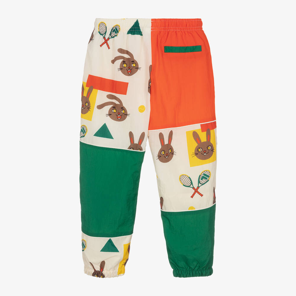 Mini Rodini-Green Colourblock Tennis Print FILA Joggers | Childrensalon Outlet