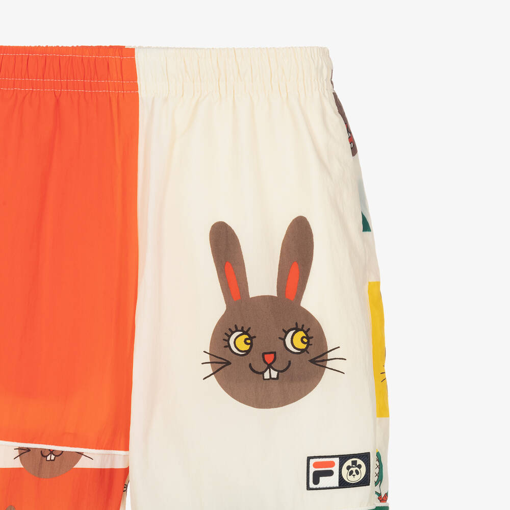 Mini Rodini-Green Colourblock Tennis Print FILA Joggers | Childrensalon Outlet