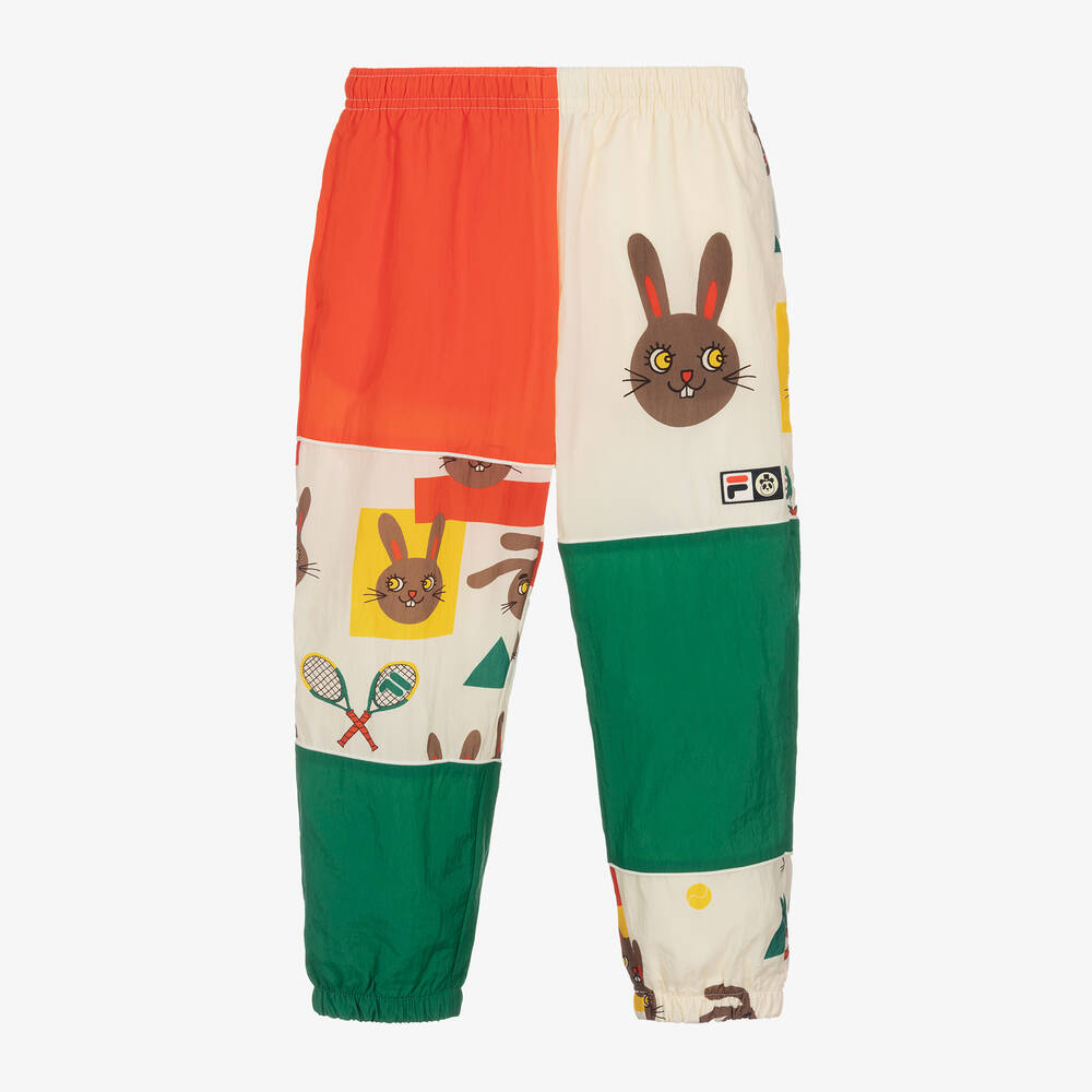 Mini Rodini-Green Colourblock Tennis Print FILA Joggers | Childrensalon Outlet