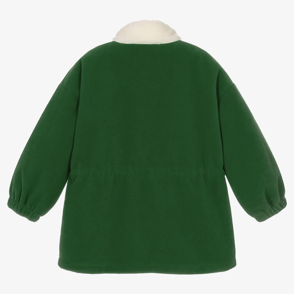 Mini Rodini-Green Drawstring Fleece Wind Coat | Childrensalon Outlet