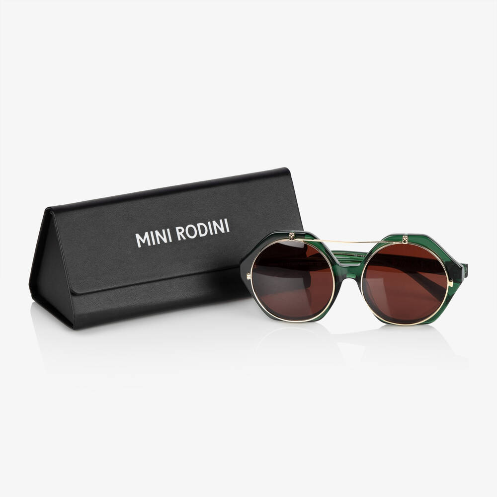 Mini Rodini-Green Flip-Up Tinted Sunglasses | Childrensalon Outlet