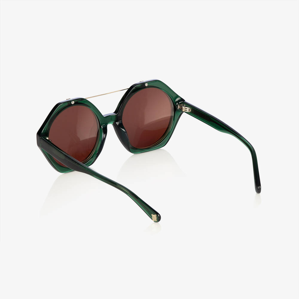 Mini Rodini-Green Flip-Up Tinted Sunglasses | Childrensalon Outlet