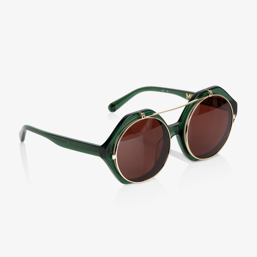 Mini Rodini-Green Flip-Up Tinted Sunglasses | Childrensalon Outlet