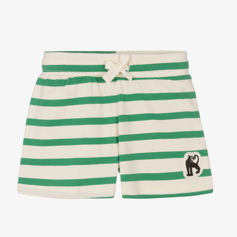 Mini Rodini - Baumwoll-Streifenshorts gr./elfenb. | Childrensalon