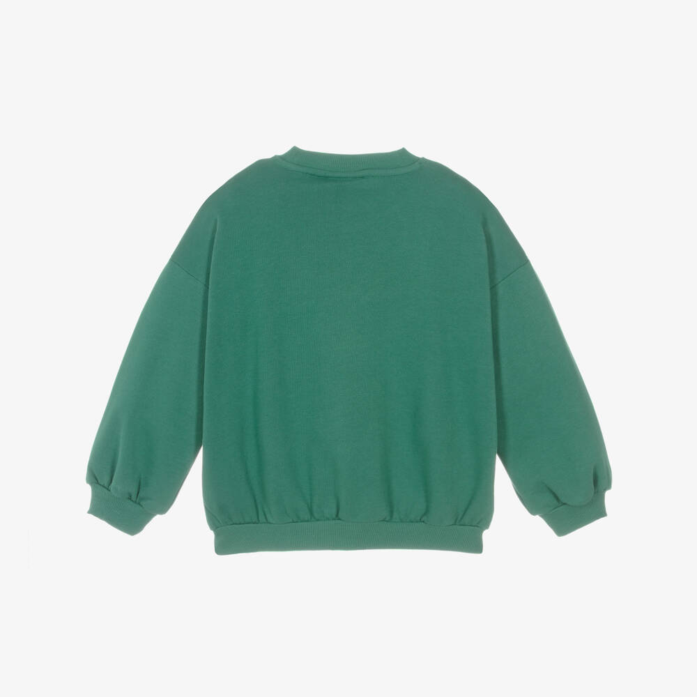 Mini Rodini-Green Organic Cotton Embroidered Ritzratz Sweatshirt | Childrensalon Outlet