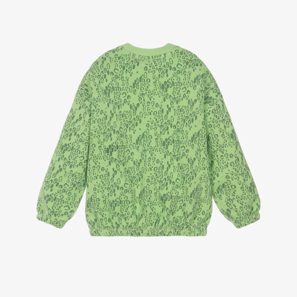 Mini Rodini-Green Organic Cotton Leopard Print Sweatshirt | Childrensalon Outlet