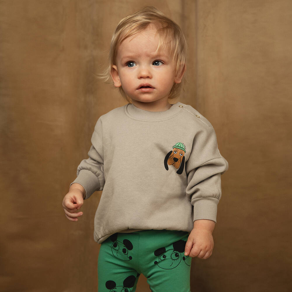 Mini Rodini-Green Organic Cotton Ritzratz Leggings | Childrensalon Outlet