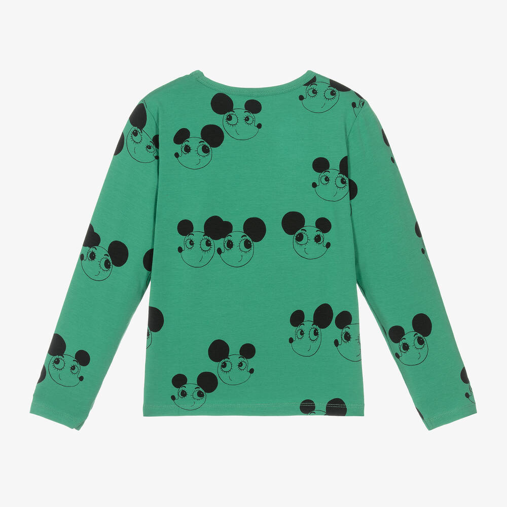 Mini Rodini-Зеленый топ Ritzratz из органического хлопка | Childrensalon Outlet