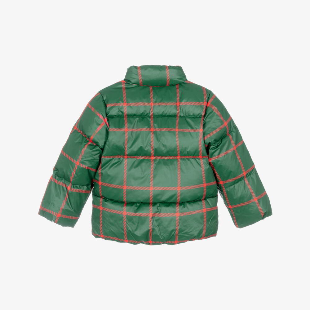 Mini Rodini-Green & Red Check Puffer Jacket | Childrensalon Outlet