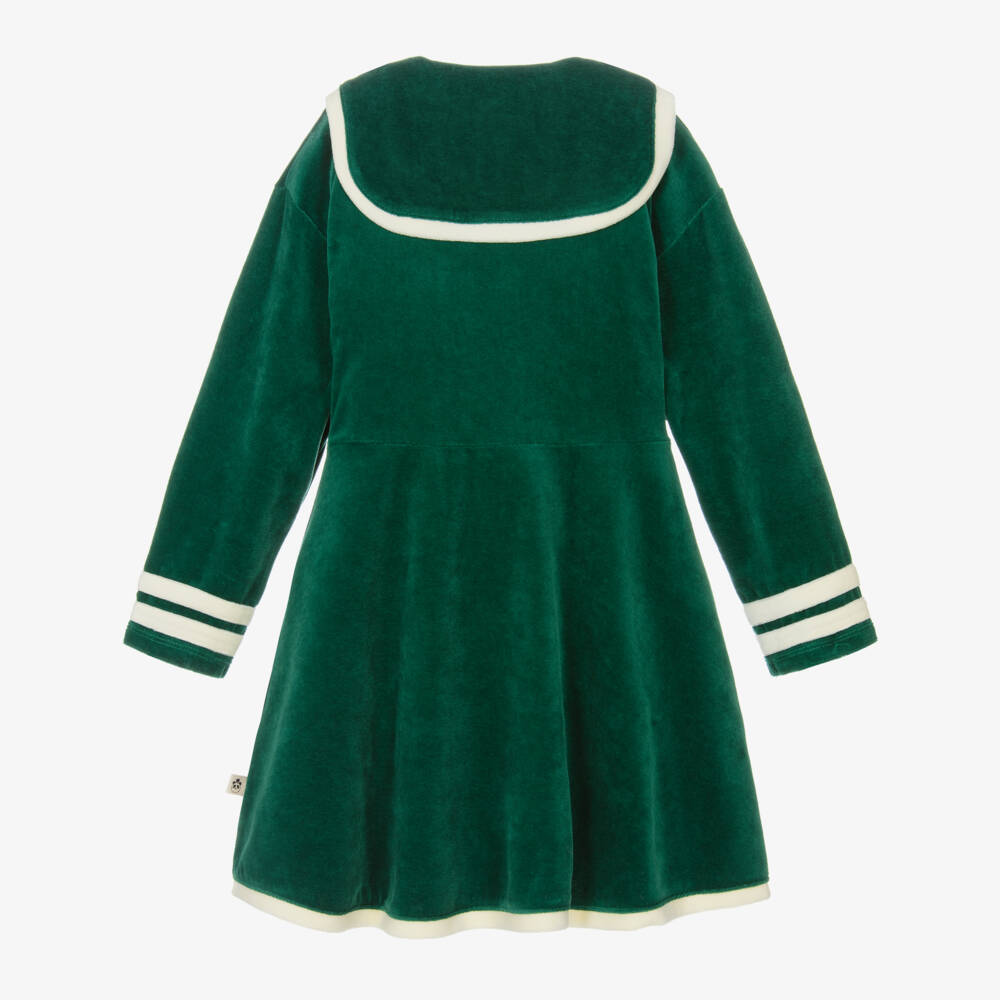 Mini Rodini-Green Velour Nautical Dress for Girls | Childrensalon Outlet