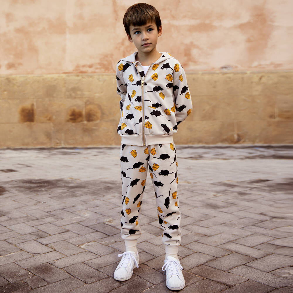 Mini Rodini-Grey Cotton Zip-Up Hoodie | Childrensalon Outlet