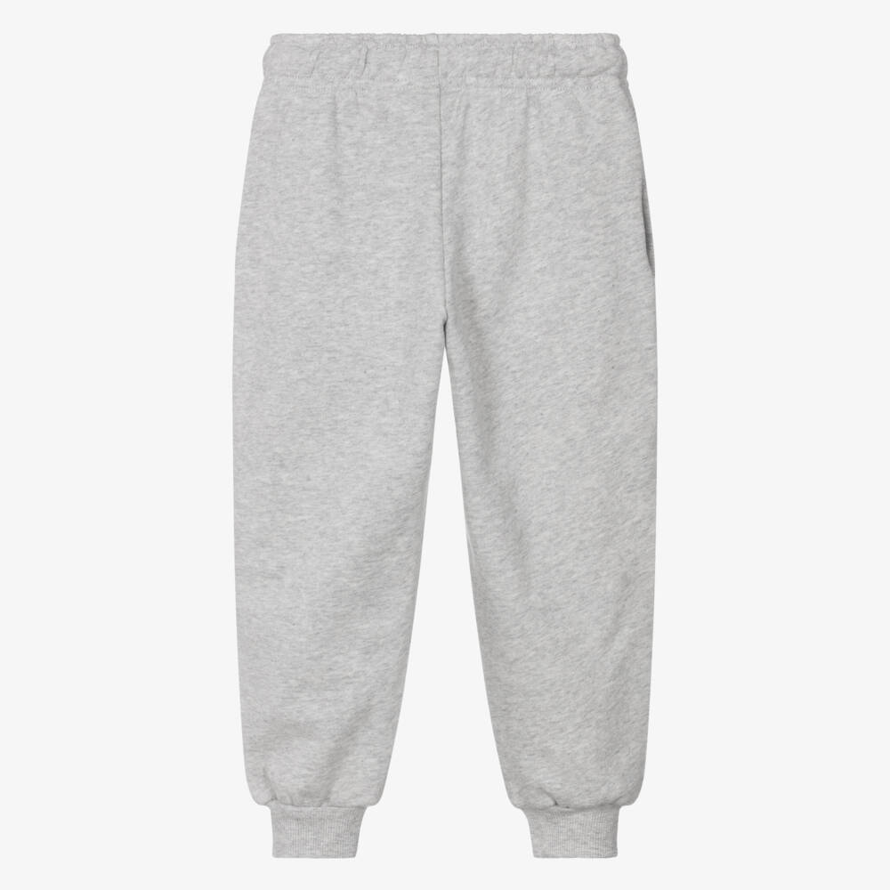 Mini Rodini-Grey Marl Organic Cotton Joggers with Planet Logo Patch | Childrensalon Outlet