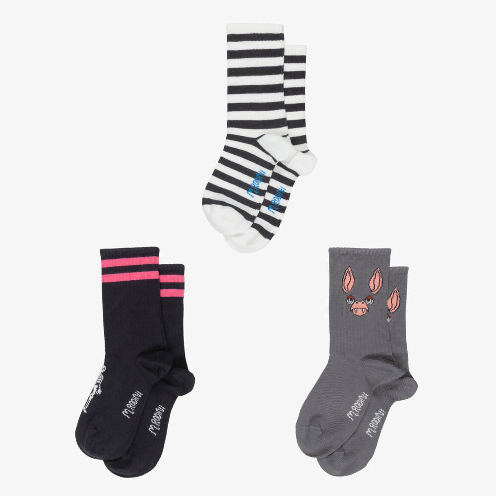 Mini Rodini-Grey Multi Halloween Socks | Childrensalon Outlet