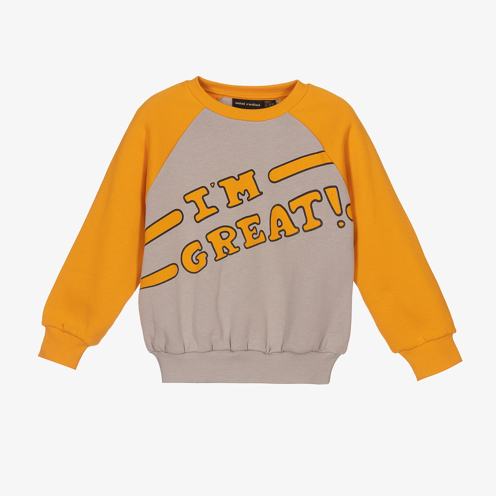 Mini Rodini-Grey Slogan Sweatshirt | Childrensalon Outlet
