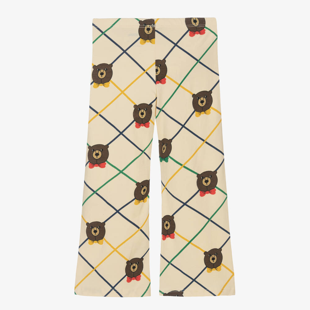 Mini Rodini-Ivory Bear Print Flare Trousers | Childrensalon Outlet