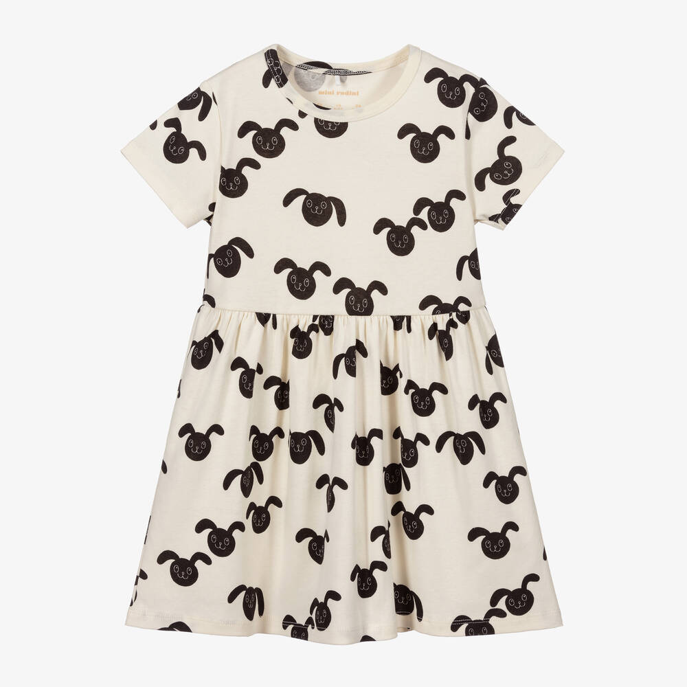 Mini Rodini-Ivory & Black Rabbits Dress | Childrensalon Outlet