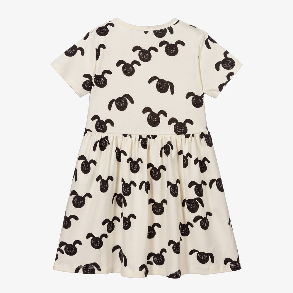 Mini Rodini-Ivory & Black Rabbits Dress | Childrensalon Outlet