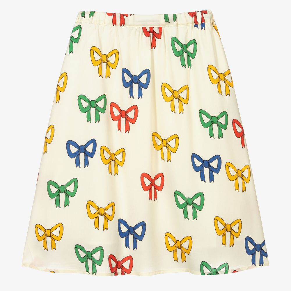 Mini Rodini-Ivory Bow Print Midi Skirt | Childrensalon Outlet