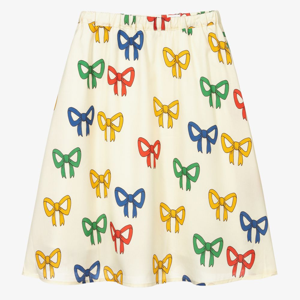 Mini Rodini - Ivory Bow Print Midi Skirt | Childrensalon