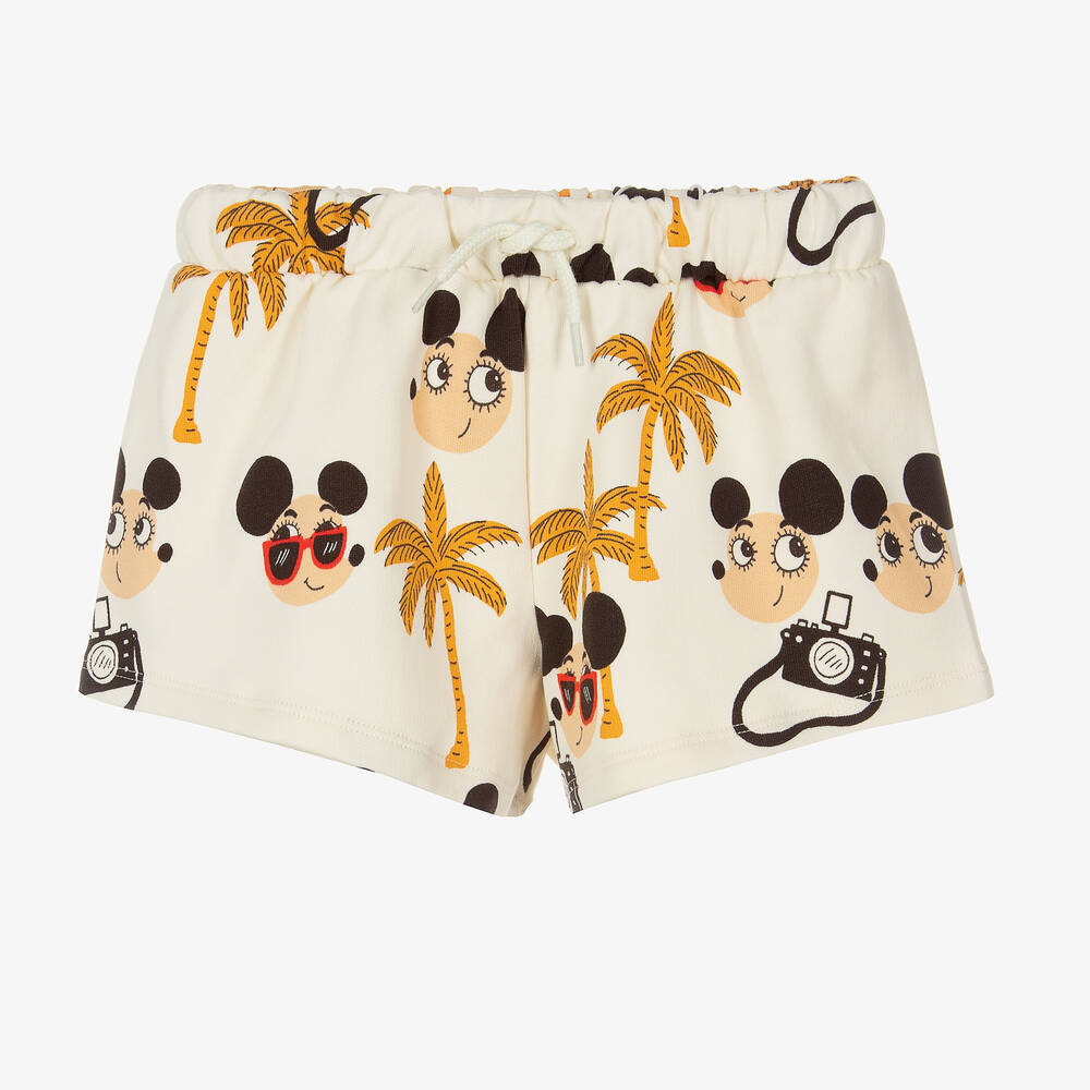 Mini Rodini - Ivory Cotton Jersey Ritzratz Shorts | Childrensalon