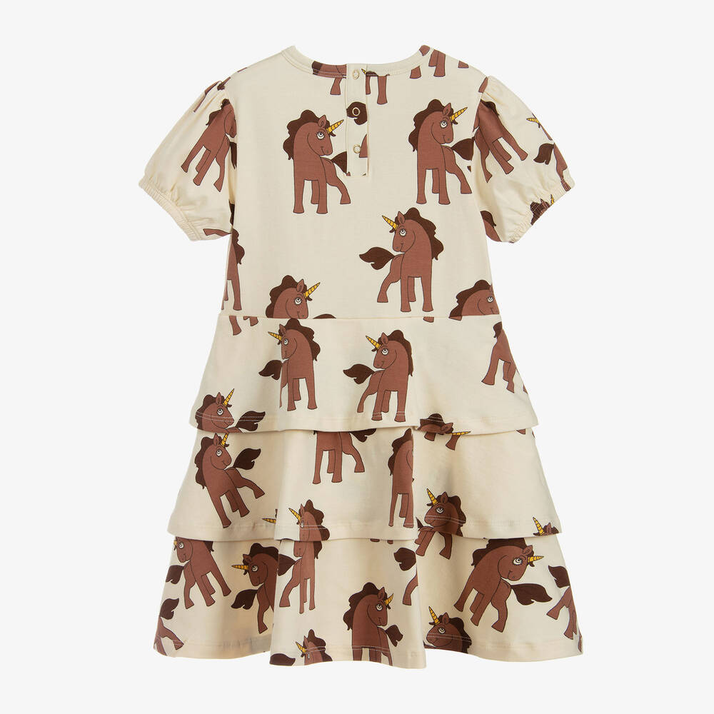 Mini Rodini-Ivory Cotton Unicorn Dress | Childrensalon Outlet