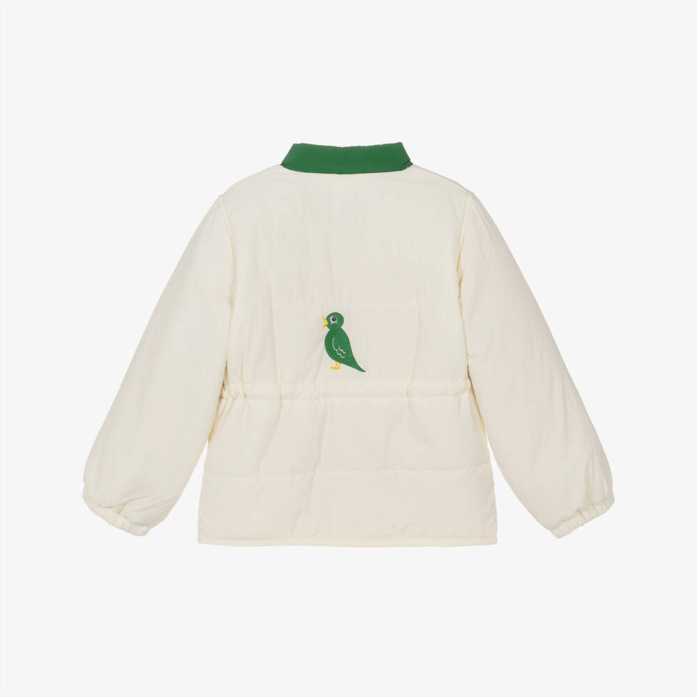 Mini Rodini-Ivory & Green Bird Lightweight Jacket | Childrensalon Outlet