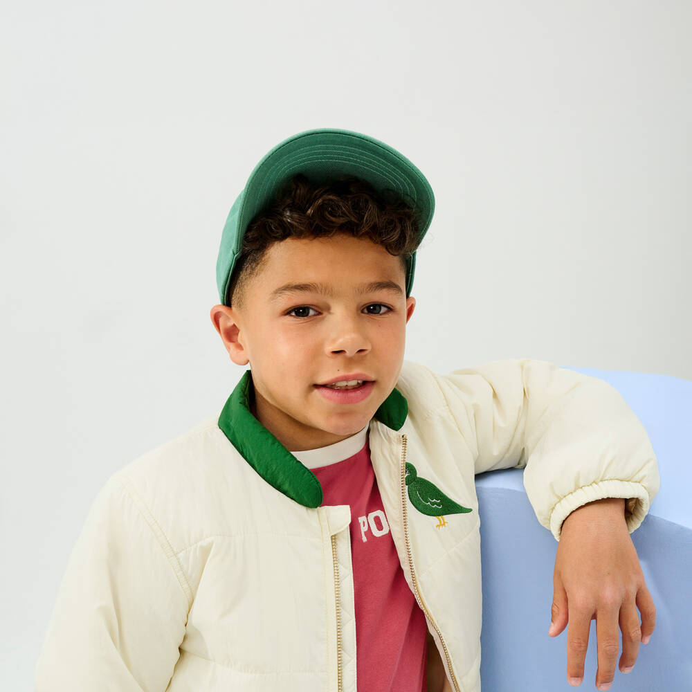 Mini Rodini-Ivory & Green Bird Lightweight Jacket | Childrensalon Outlet