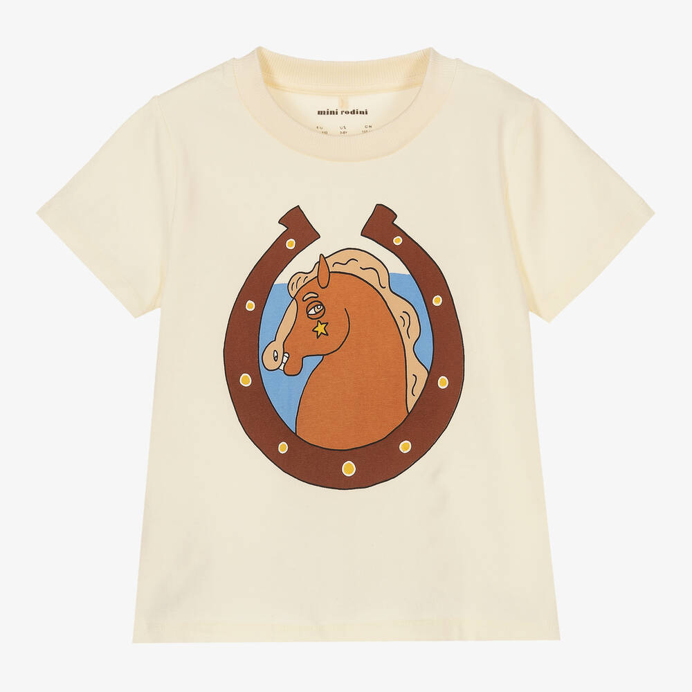 Mini Rodini - T-shirt ivoire coton Fer à cheval | Childrensalon