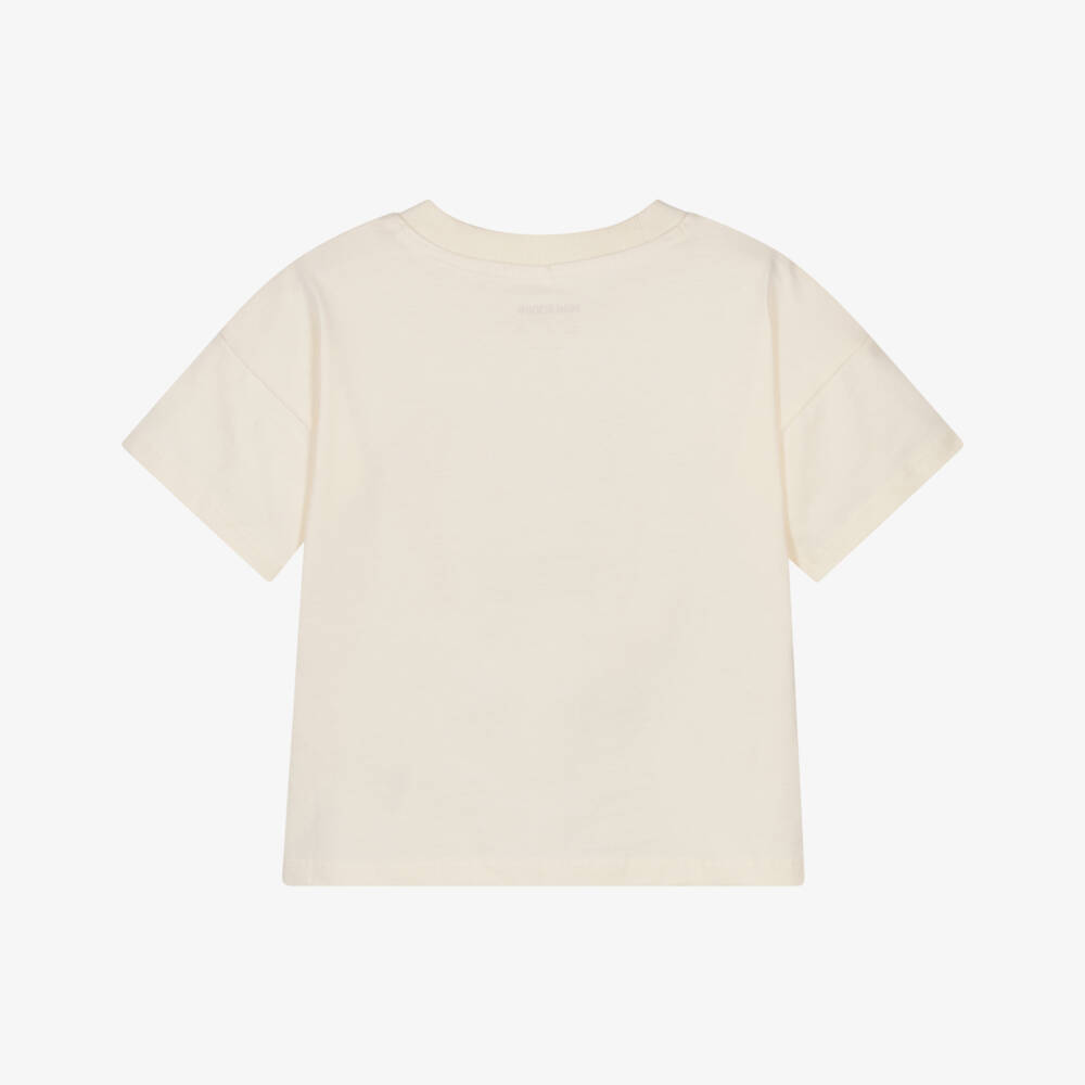 Mini Rodini-Ivory Organic Cotton Alien Print T-Shirt | Childrensalon Outlet