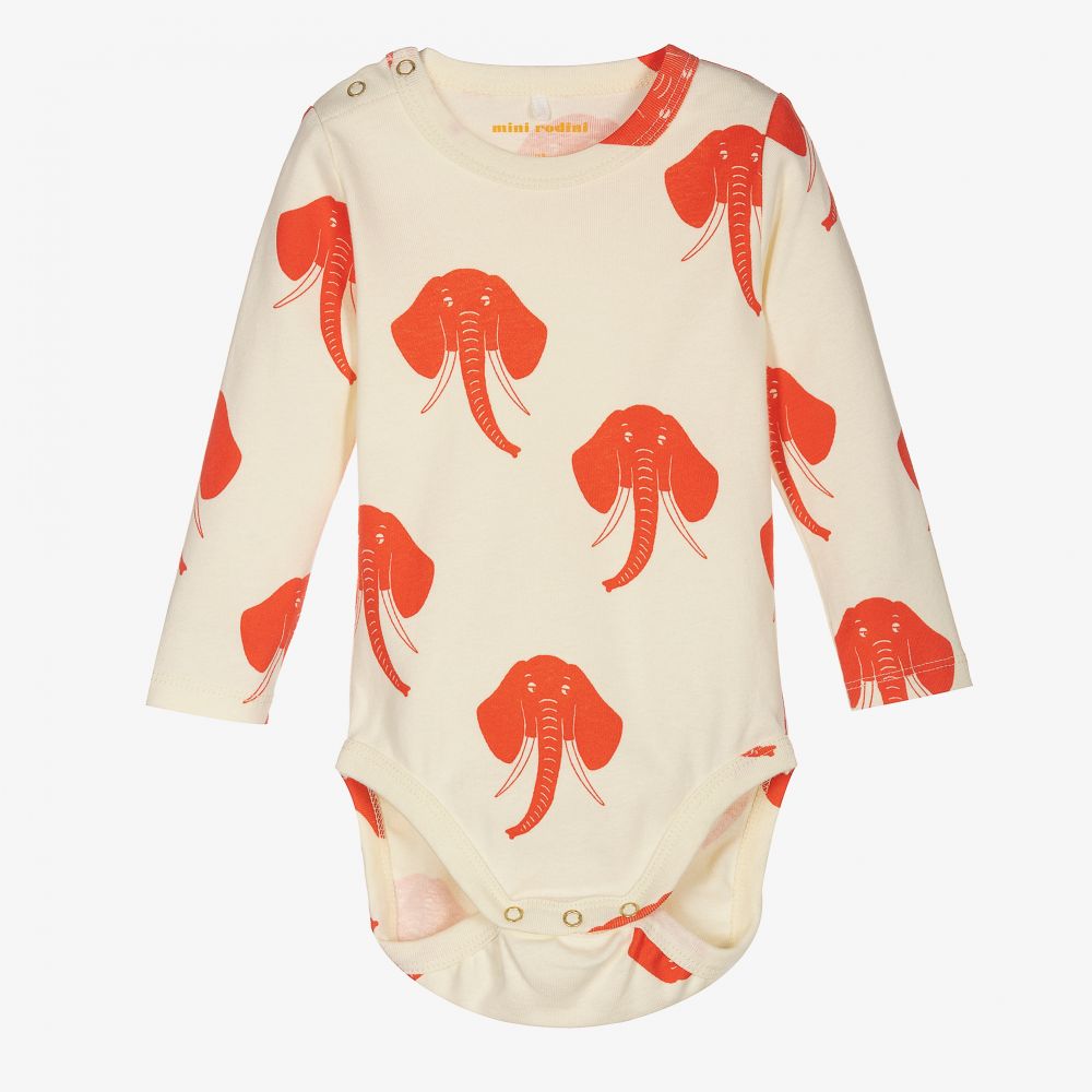 Mini Rodini - Body ivoire en coton bio | Childrensalon