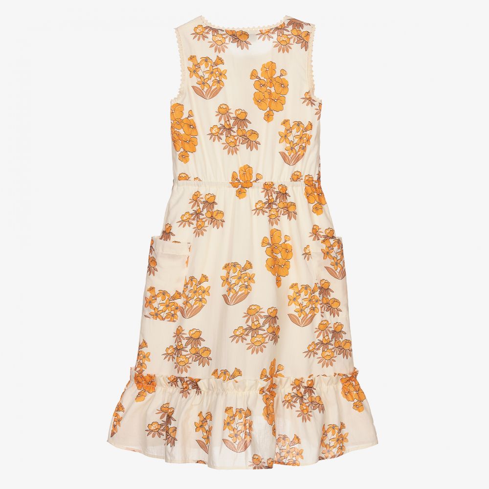 Mini Rodini-Кремовое платье из органического хлопка | Childrensalon Outlet