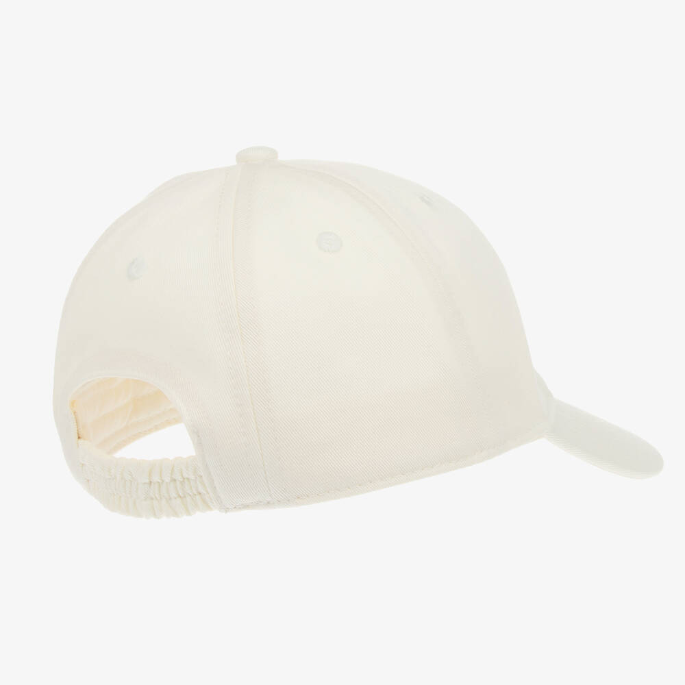 Mini Rodini-Ivory Organic Cotton Embroidered FILA Cap | Childrensalon Outlet