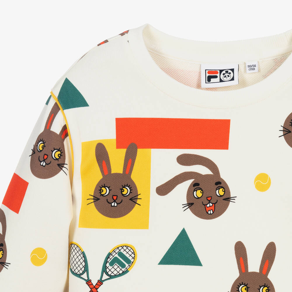 Mini Rodini-Ivory Organic Cotton FILA Tennis Sweatshirt | Childrensalon Outlet