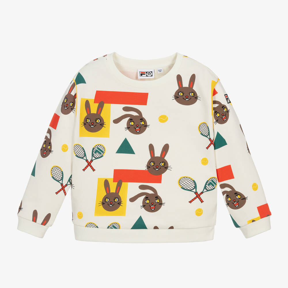 Mini Rodini-Ivory Organic Cotton FILA Tennis Sweatshirt | Childrensalon Outlet
