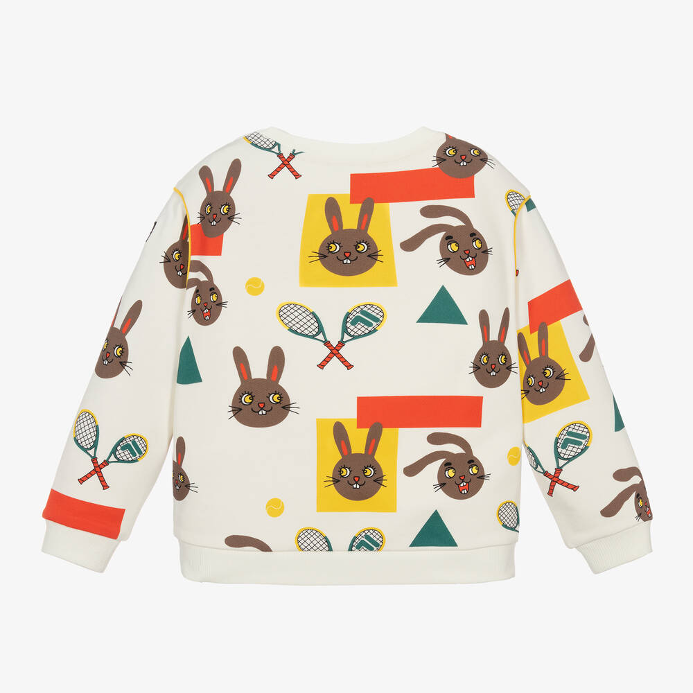 Mini Rodini-Ivory Organic Cotton FILA Tennis Sweatshirt | Childrensalon Outlet