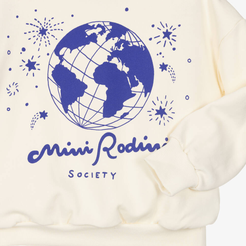Mini Rodini-Ivory Organic Cotton Mini Rodini Society Sweatshirt | Childrensalon Outlet